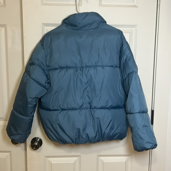 A New Day puffer zip up jacket size medium blue winter coat - Picture 2 of 6